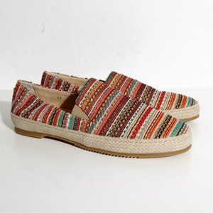 New Ron White Delilah Espadrille Loafer Multi Stripe Size 41